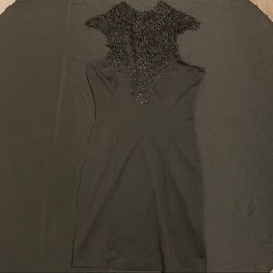 Tie Around the Neck Black Dress